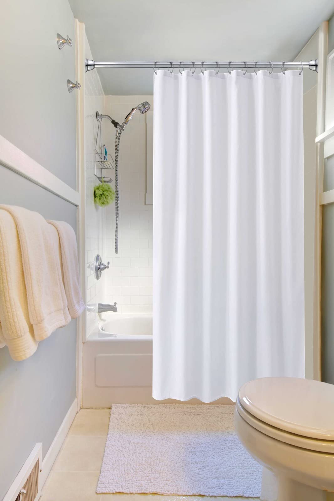 Splash Home Eire brushed chrome finish close-up resists rust and matches bathroom hardware