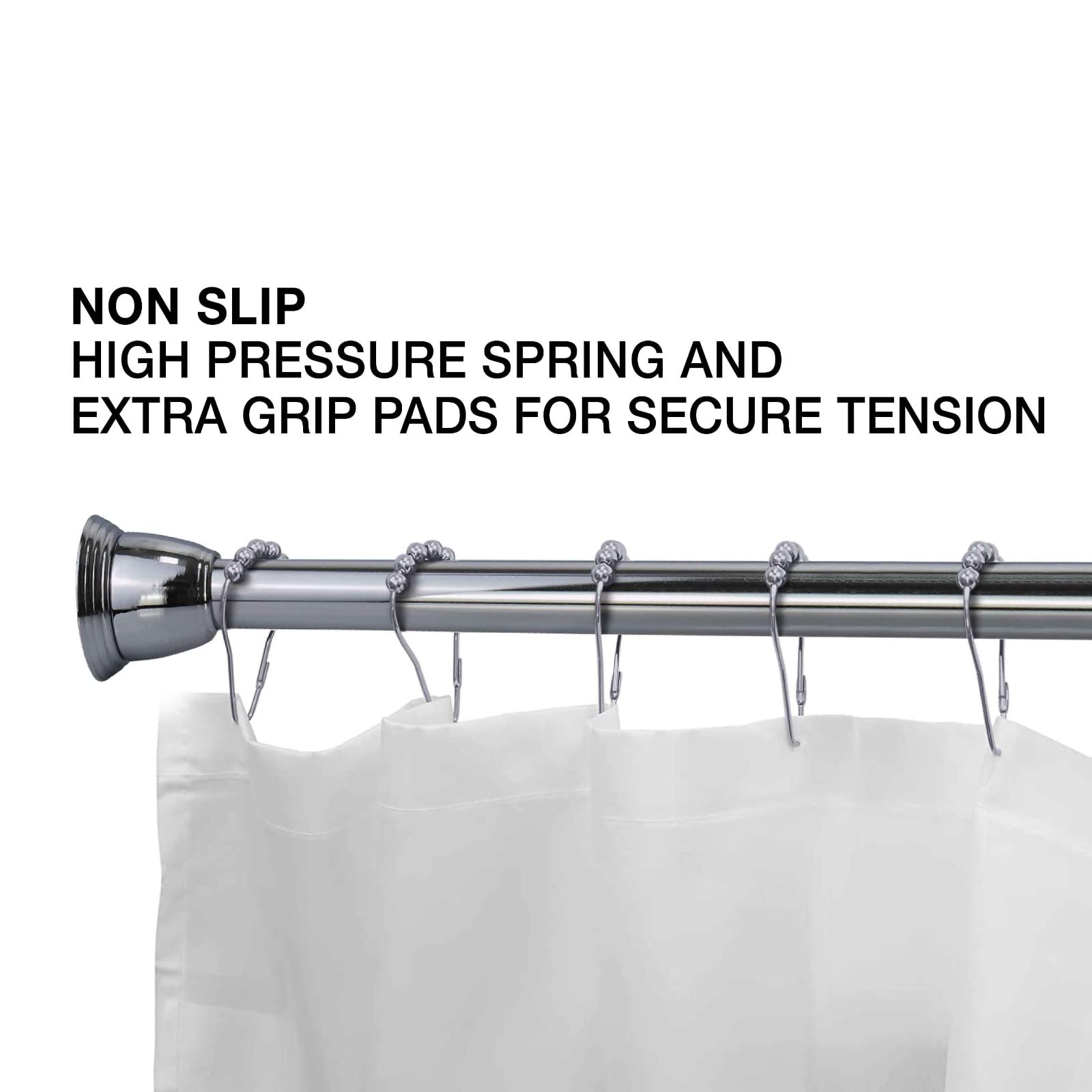 Splash Home Eire installed in a modern shower illustrating stable support for wet curtains