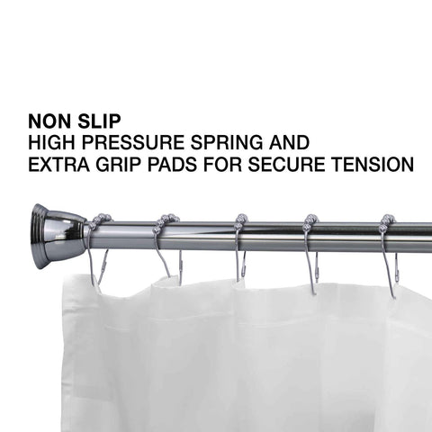 Splash Home Eire installed in a modern shower illustrating stable support for wet curtains