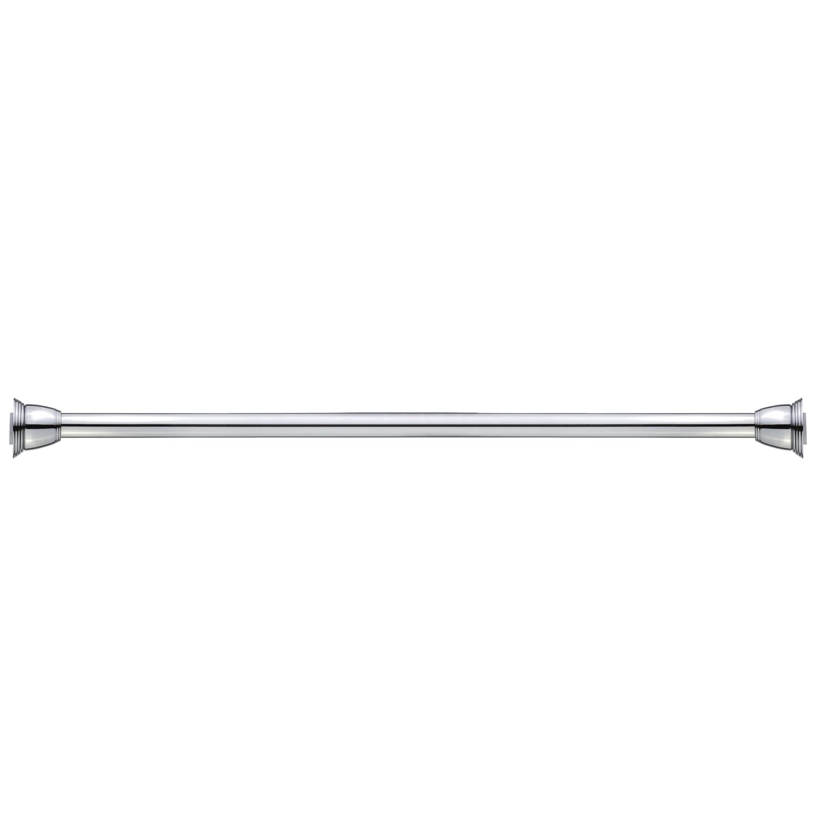 Splash Home Eire beside tape measure showing 42 to 72 inch adjustable range for fit