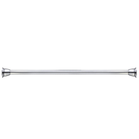 Splash Home Eire beside tape measure showing 42 to 72 inch adjustable range for fit