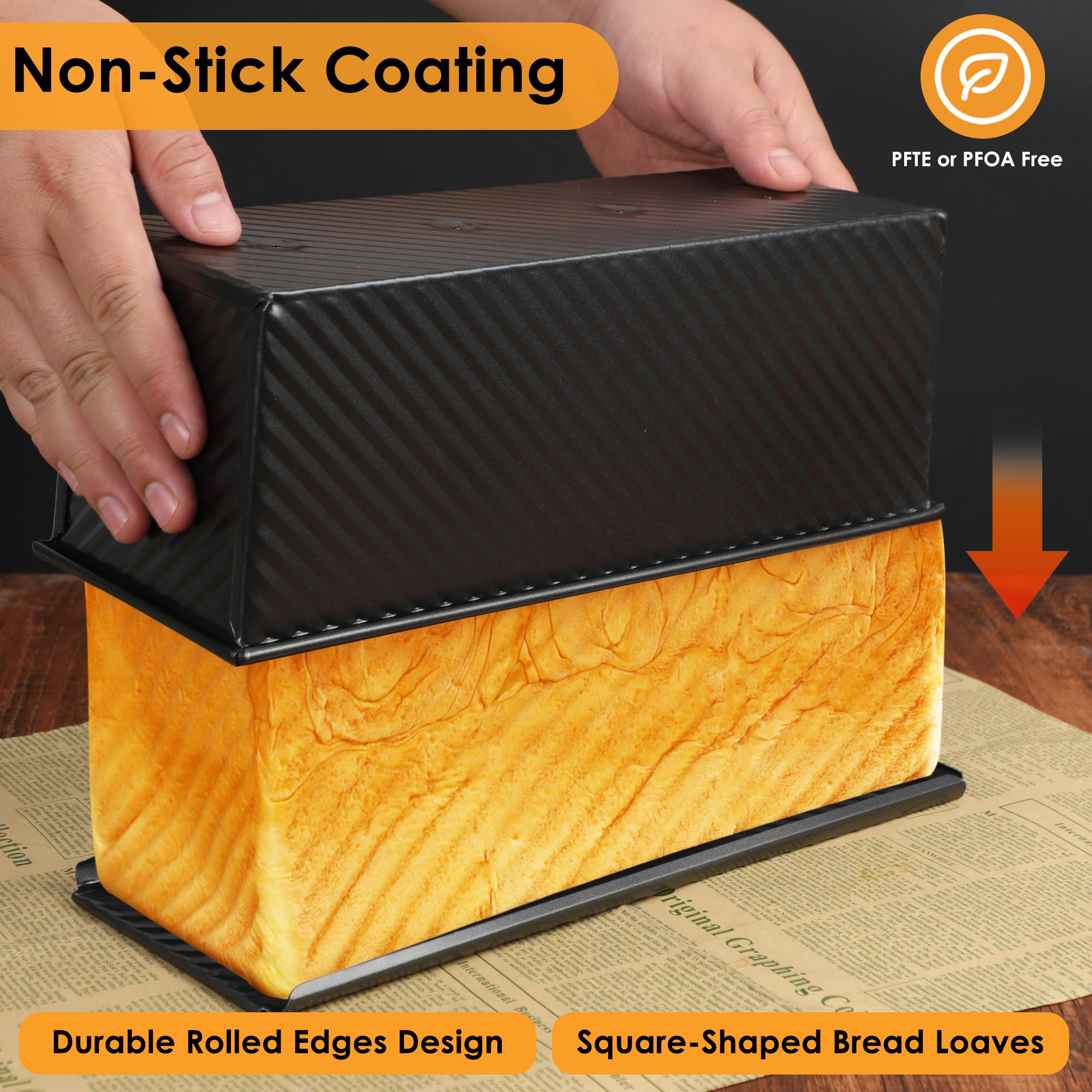 Spmarkt pullman pan side profile with sliding lid demonstrating snug fit for uniform loaves