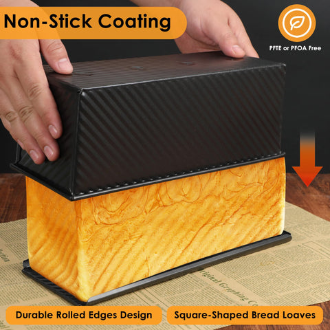 Spmarkt pullman pan side profile with sliding lid demonstrating snug fit for uniform loaves