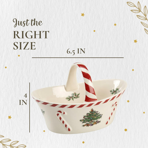 Spode basket on a holiday table setting showing how it elevates seasonal decor benefit