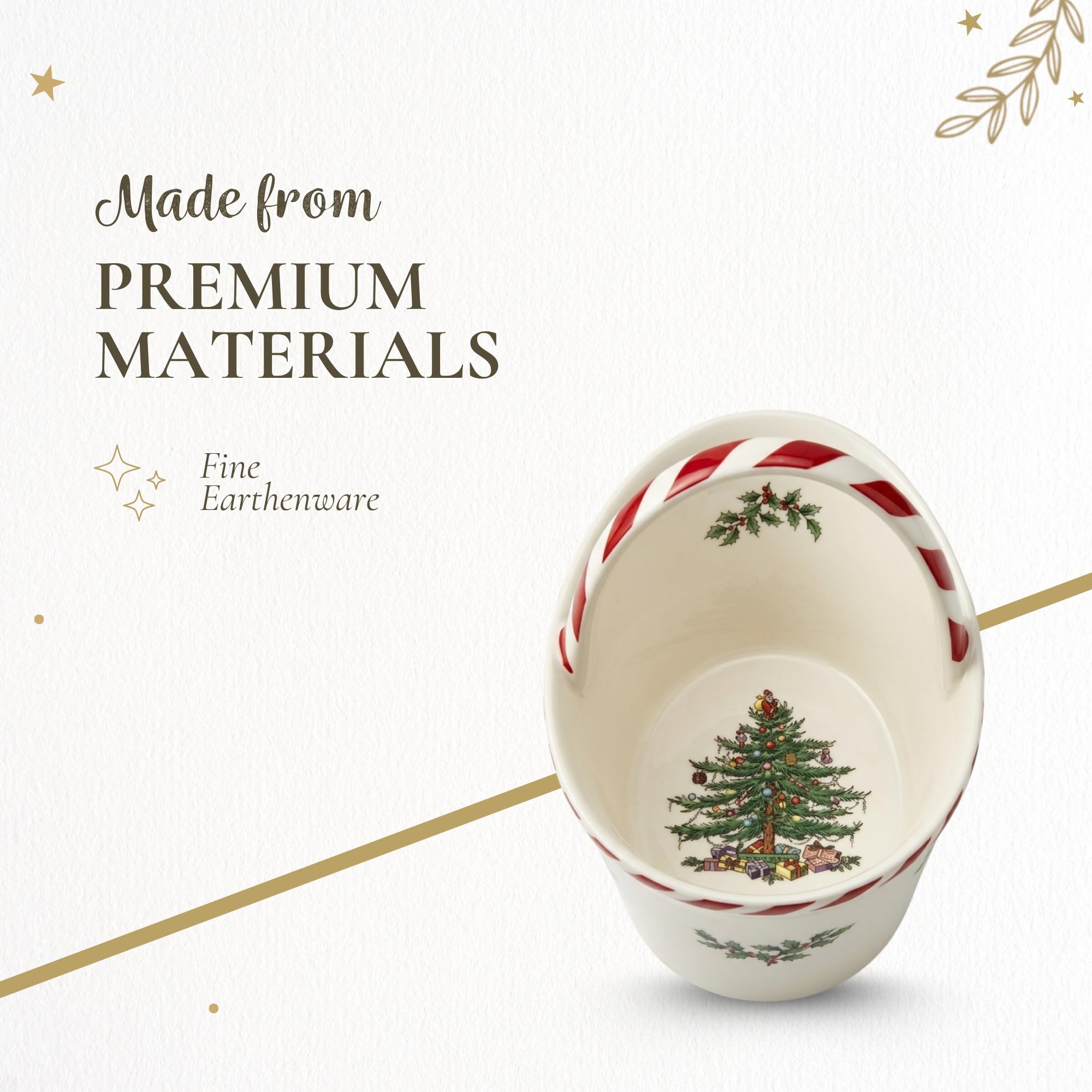 Spode basket side profile next to a teaspoon illustrating size and serving capacity benefit