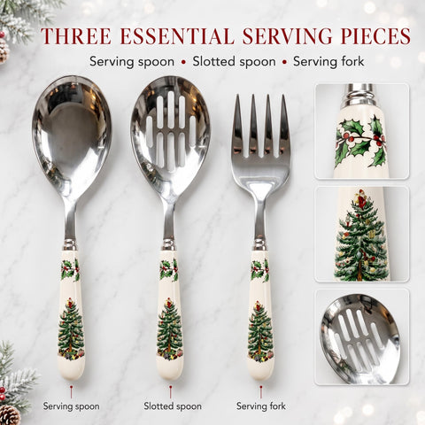 Spode Christmas Tree close-up of porcelain handle showcasing pattern and comfortable grip benefit