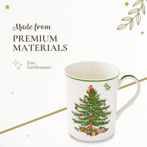 Spode Christmas Tree mug handle detail showing comfortable grip and usability benefit