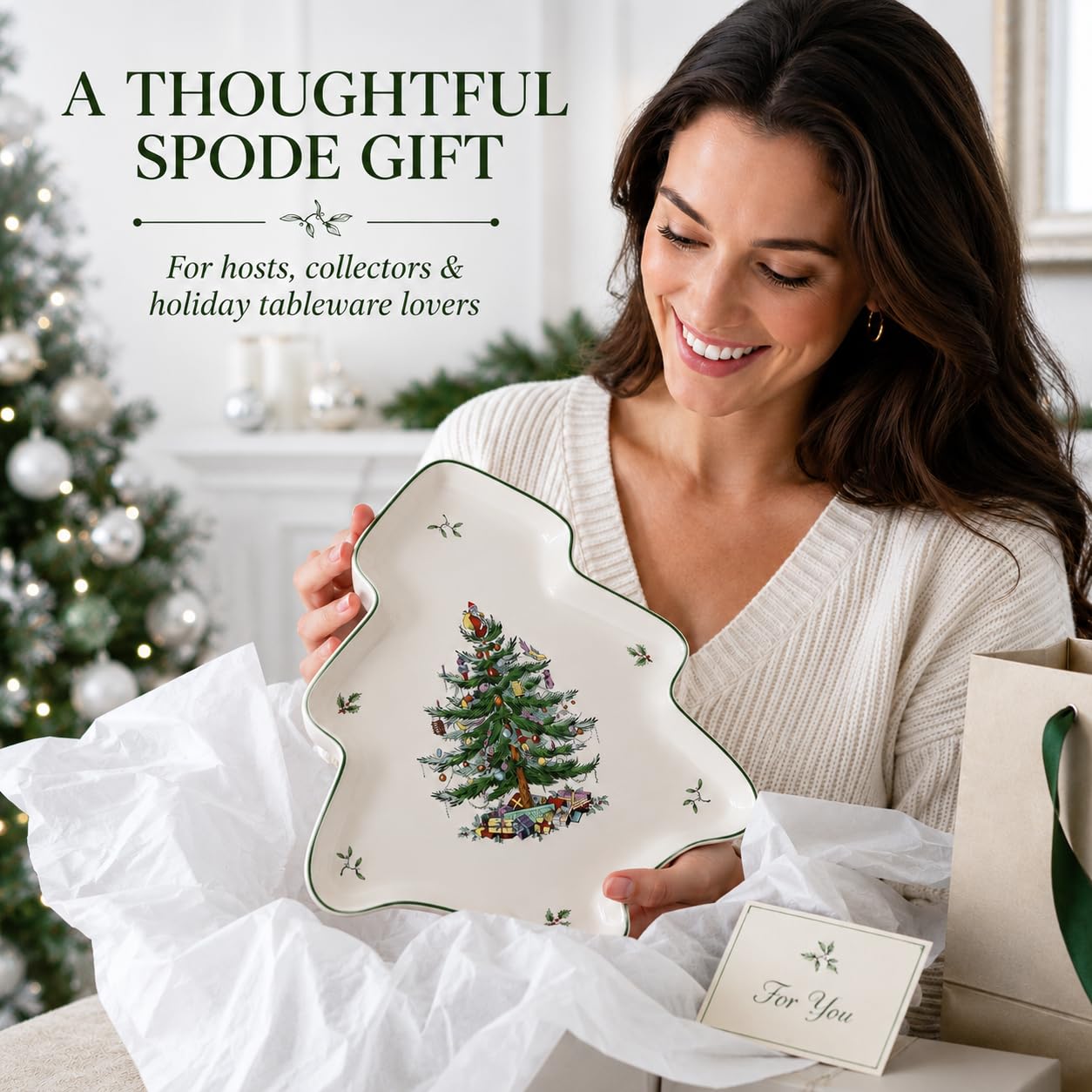 Spode platter in a holiday table setting demonstrating coordinated seasonal styling