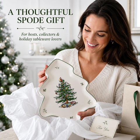 Spode platter in a holiday table setting demonstrating coordinated seasonal styling