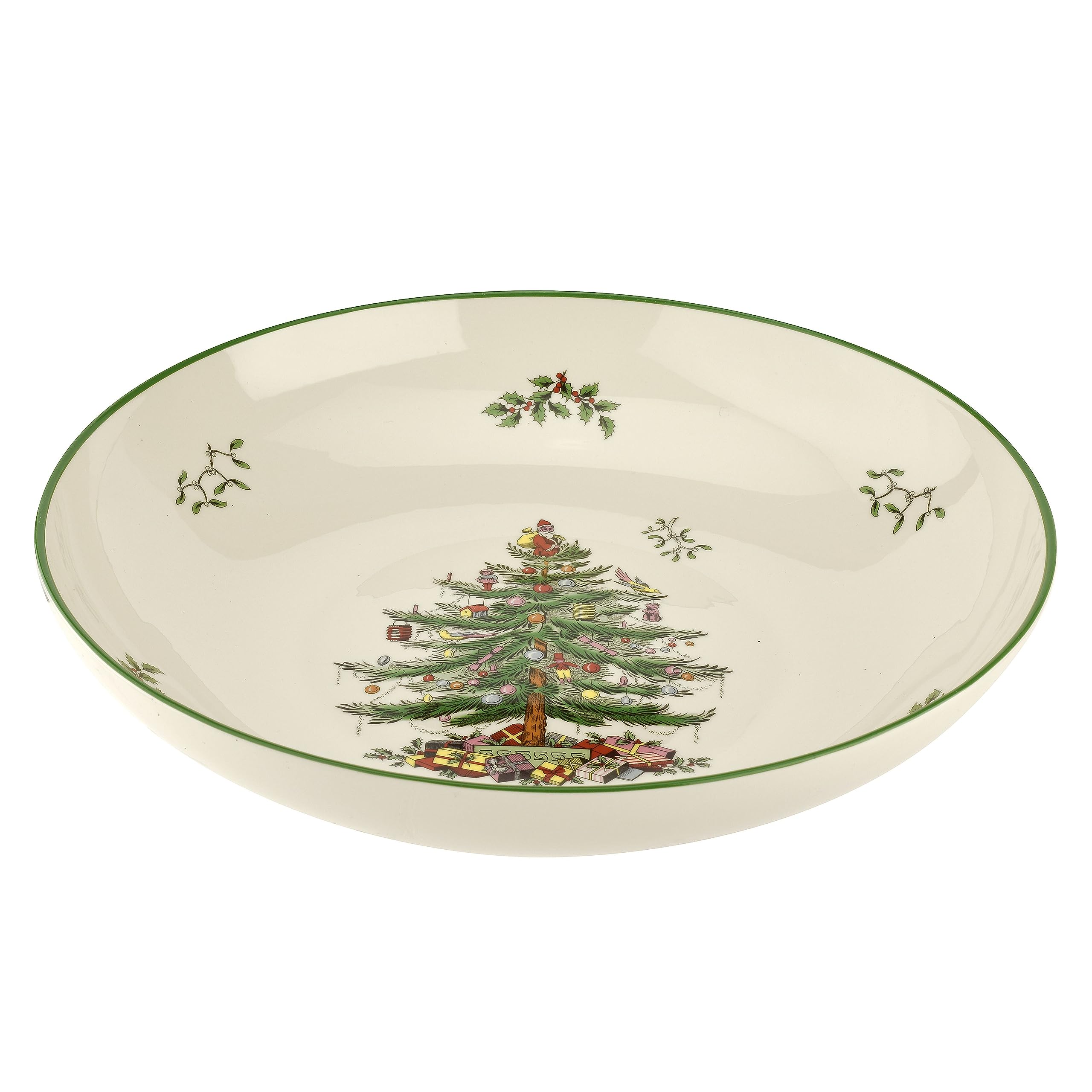 Spode pasta bowl in holiday table setting showing generous capacity and elegance