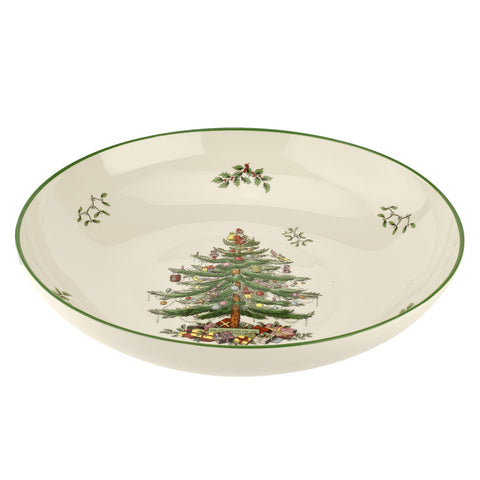 Spode pasta bowl in holiday table setting showing generous capacity and elegance