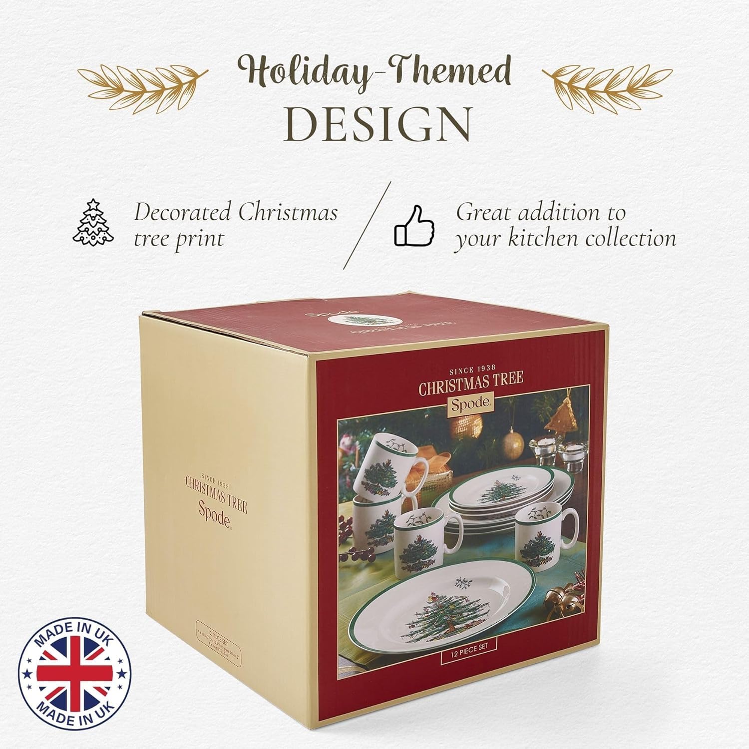 Spode salad plate stacked display illustrating compact storage and matching look