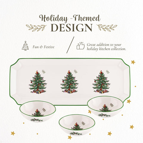 Spode set in use on holiday table offering coordinated serving convenience