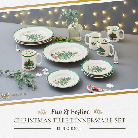 Spode table setting lifestyle with set in use adding classic holiday atmosphere