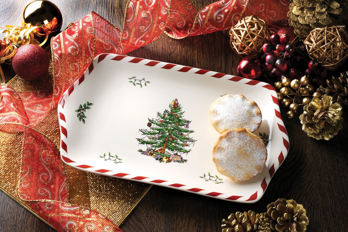 Spode peppermint band close-up highlighting pattern detail and vibrant color accent
