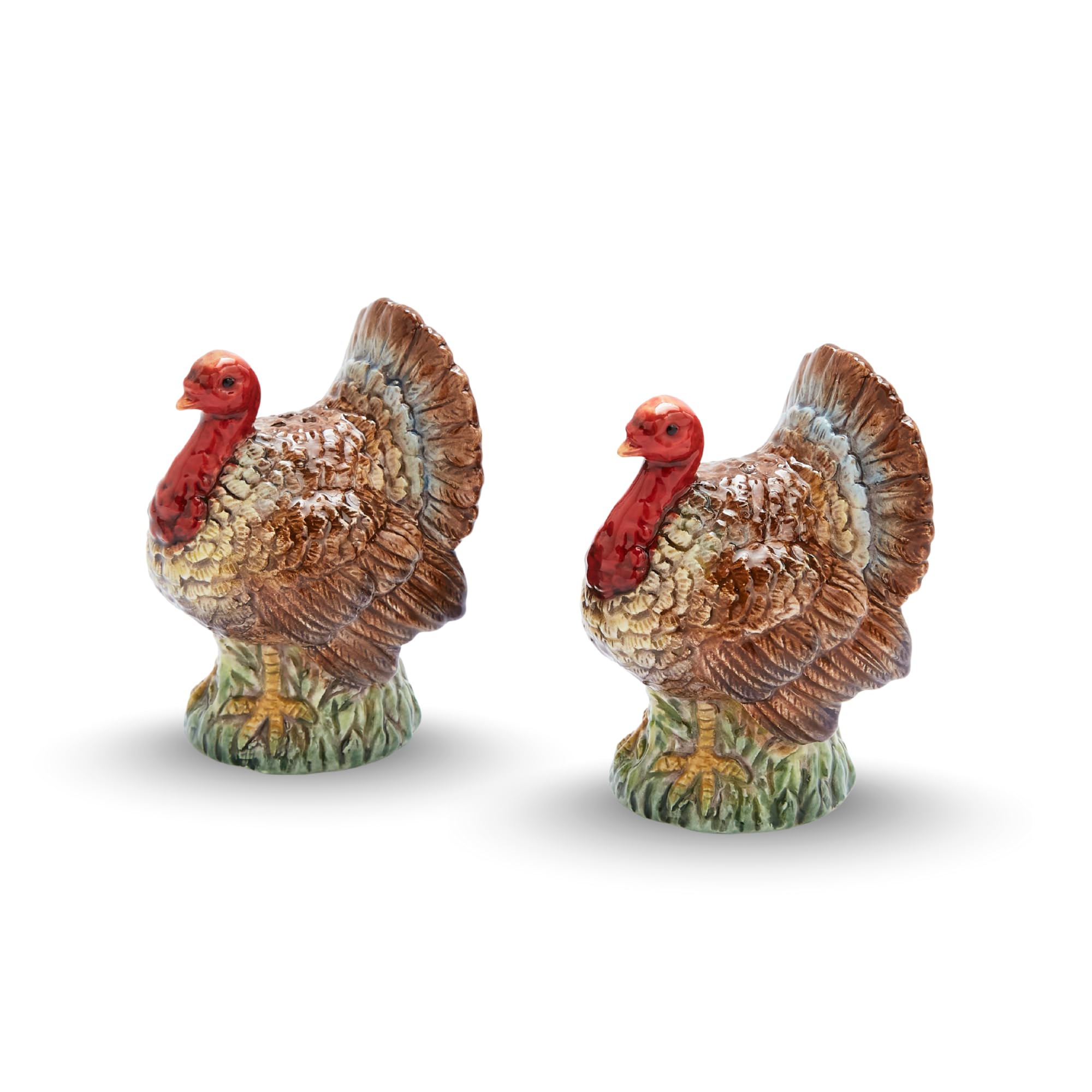 Spode turkey shakers front view showing elegant dolomite finish and decorative appeal