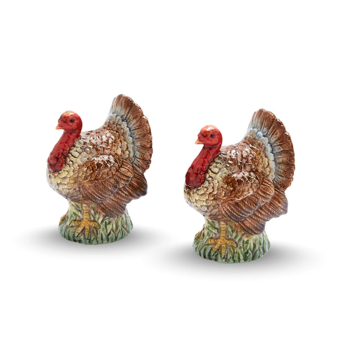 Spode turkey shakers front view showing elegant dolomite finish and decorative appeal