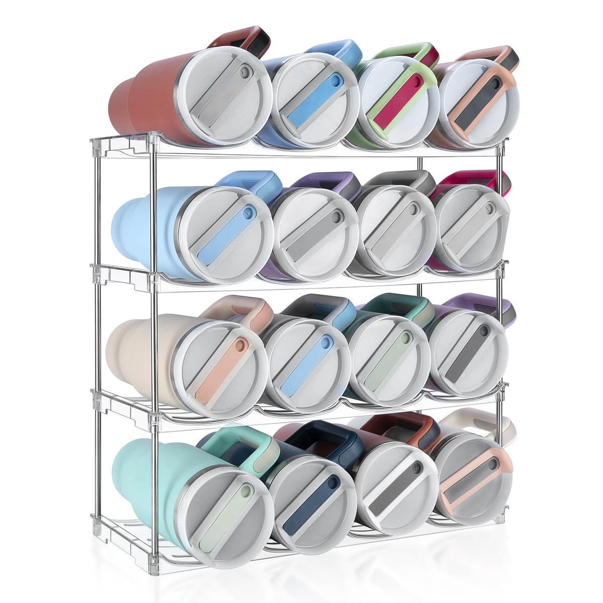 spospo front packaging view showing clear PET and organized bottles for easy selection