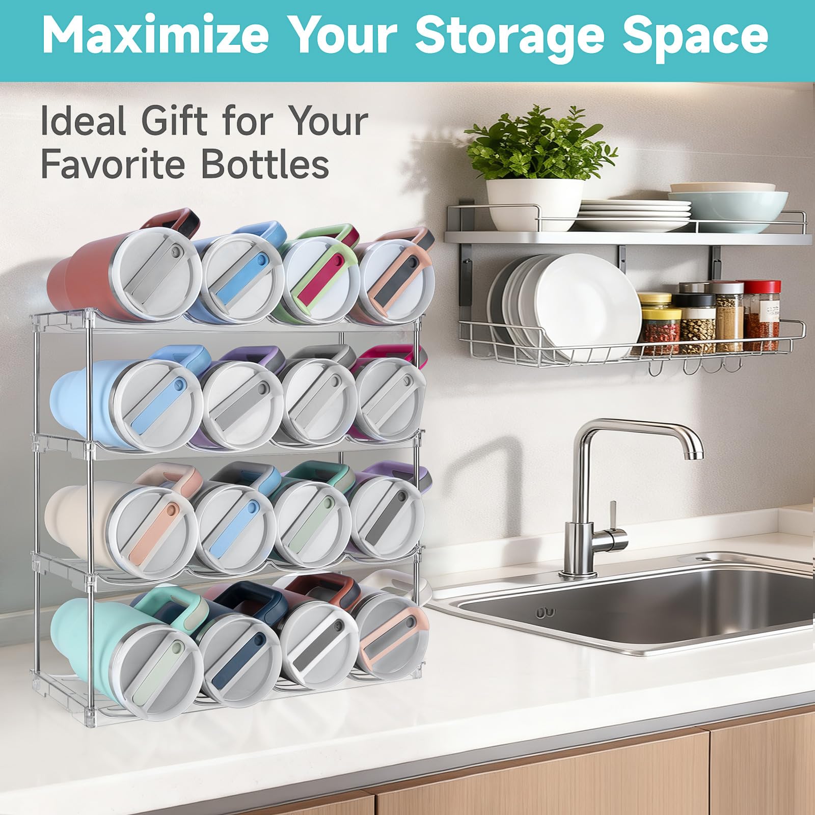 spospo next to common bottles illustrating capacity for YETI Stanley Hydro Flask sizes