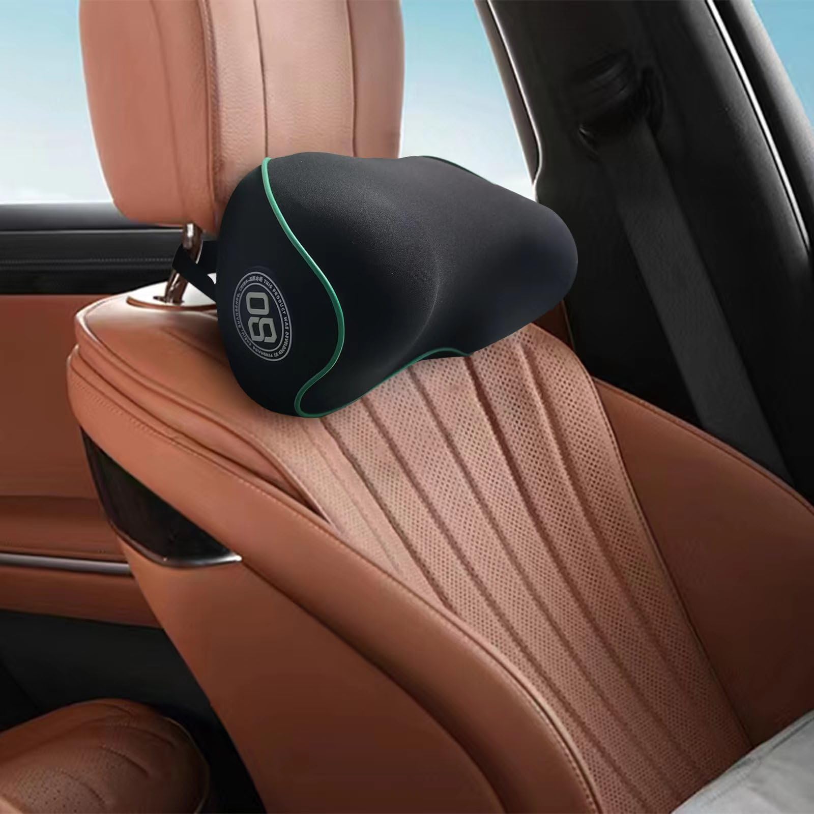 SPRFUFLY front view of headrest pillow showing ergonomic shape and instant support