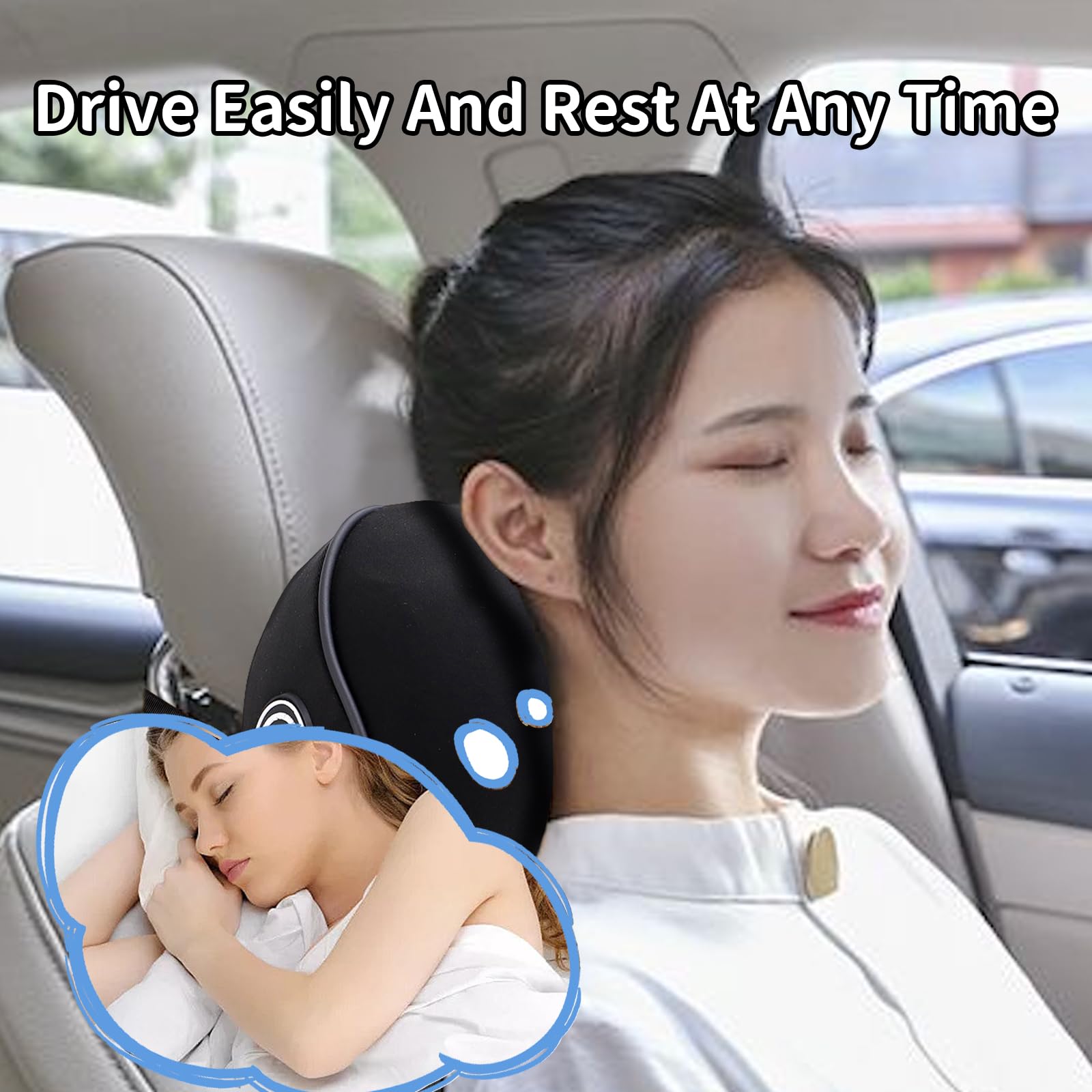 SPRFUFLY pillow next to hand to show size and portability benefits