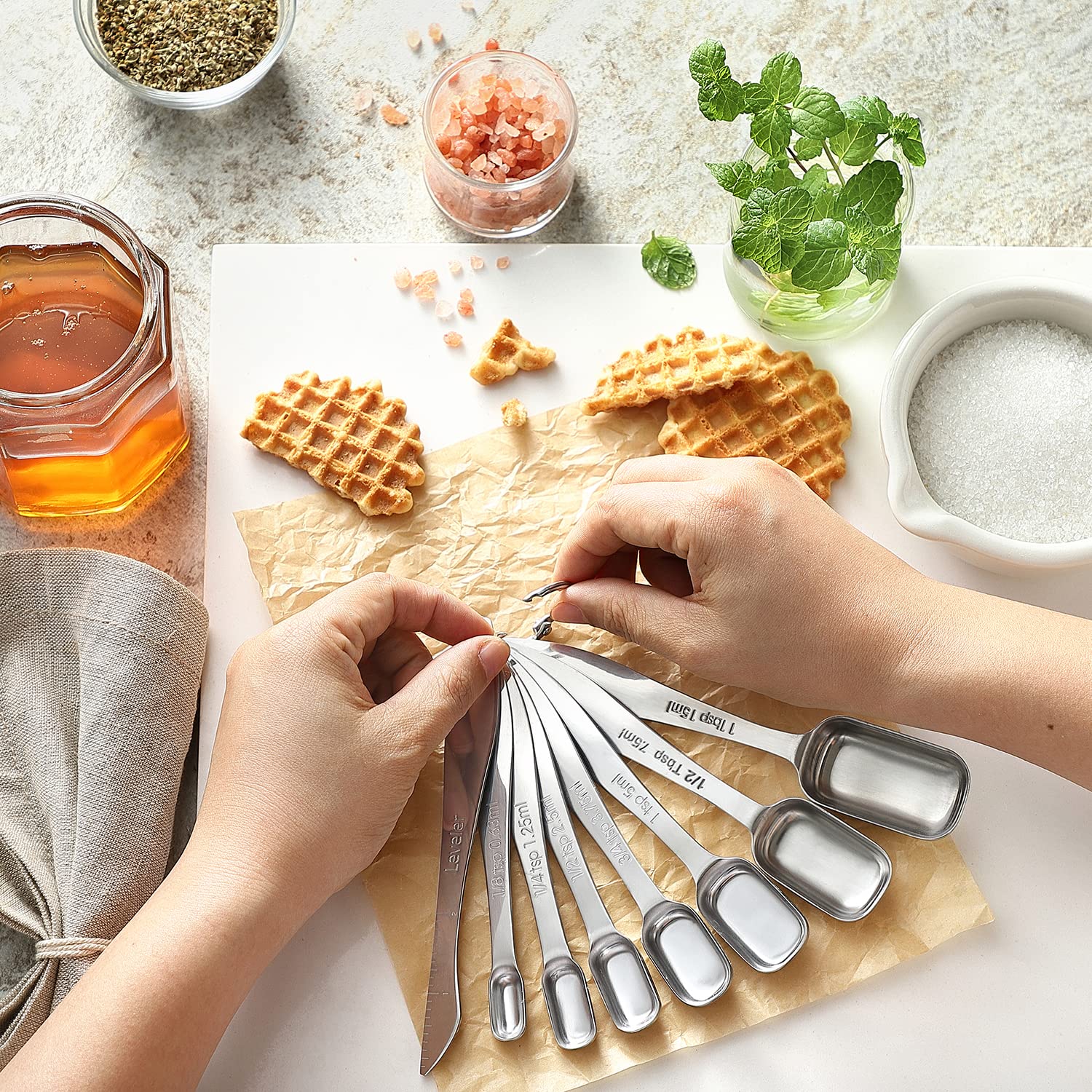 Spring Chef nested measuring cups stacked for compact storage and tidy drawers