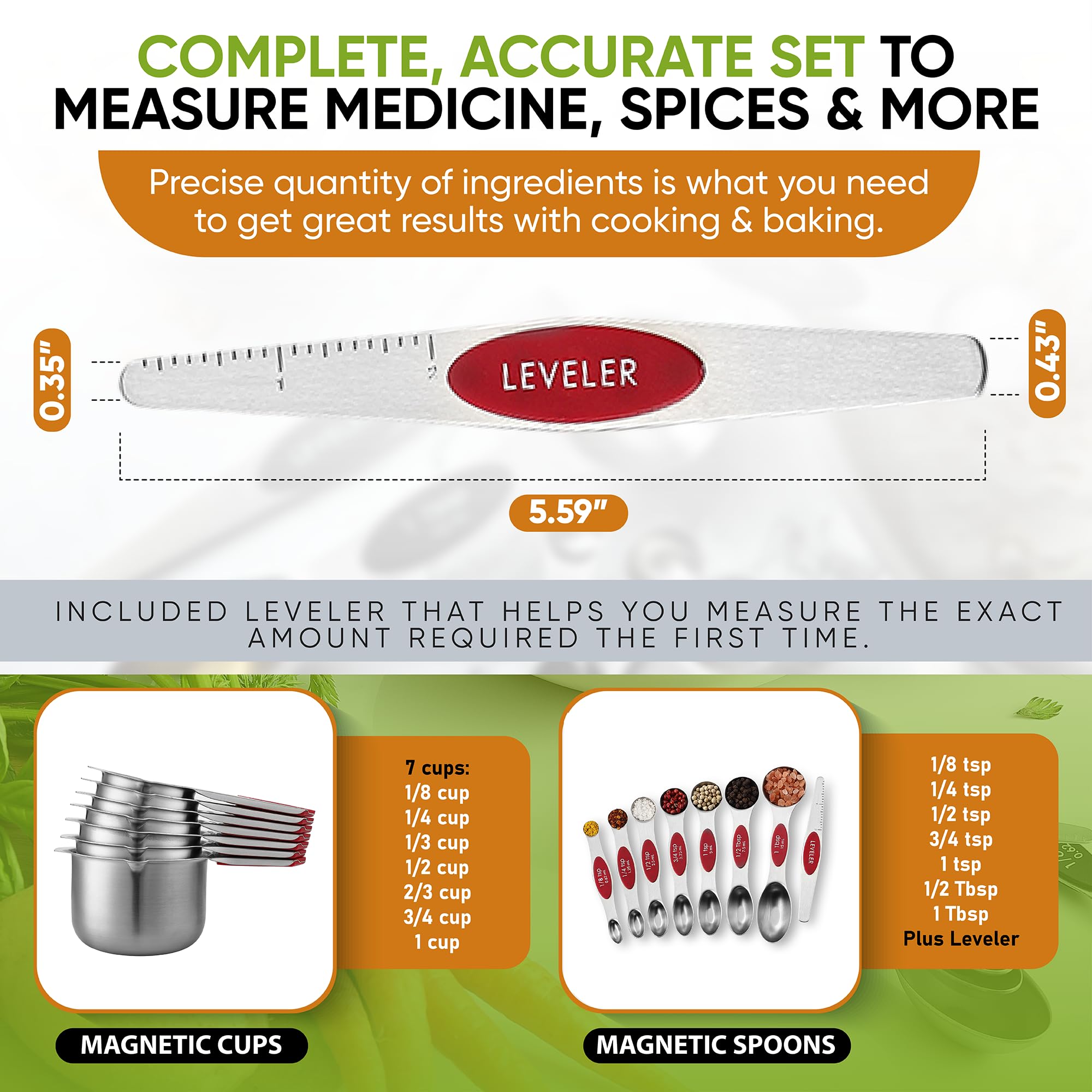 Spring Chef measuring tools beside a mug to show scale and practical sizing
