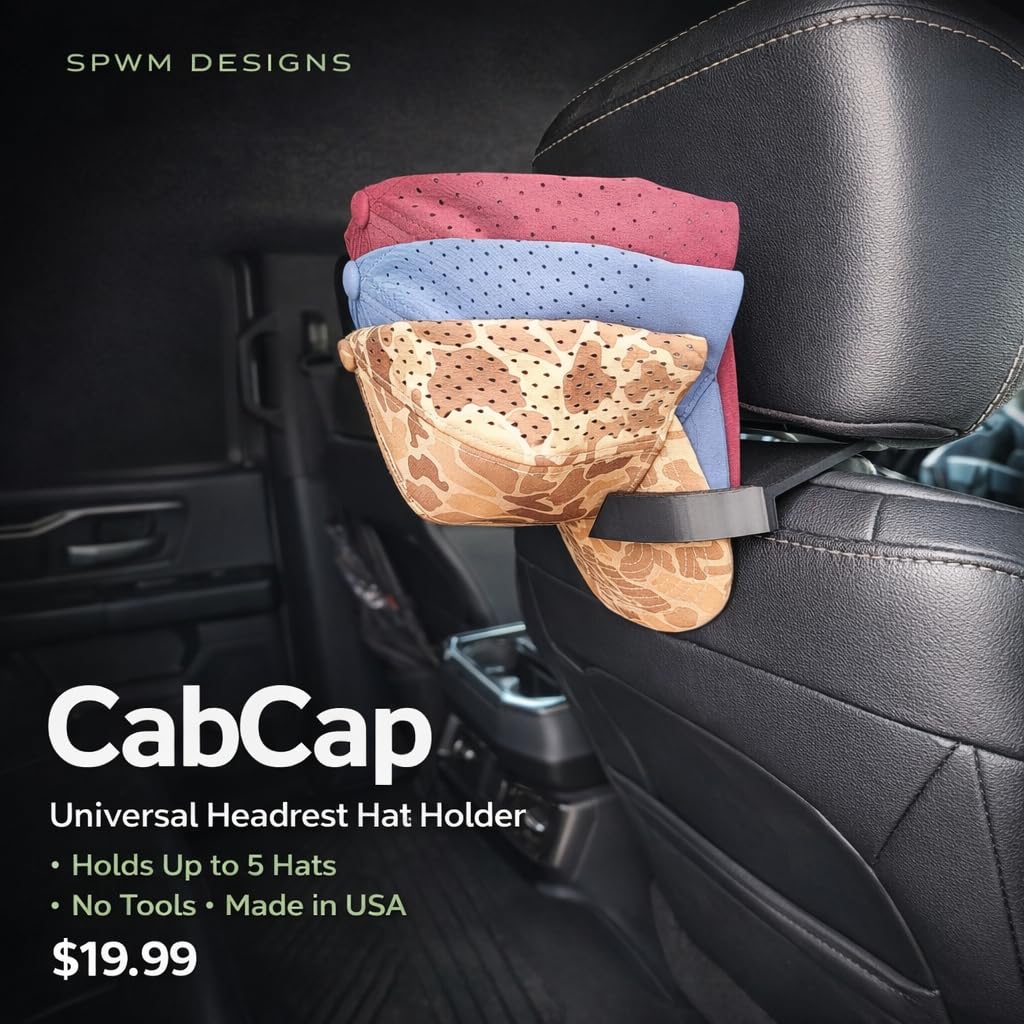 SPWM CabCap close-up of curved arms cradling a brim to prevent creasing