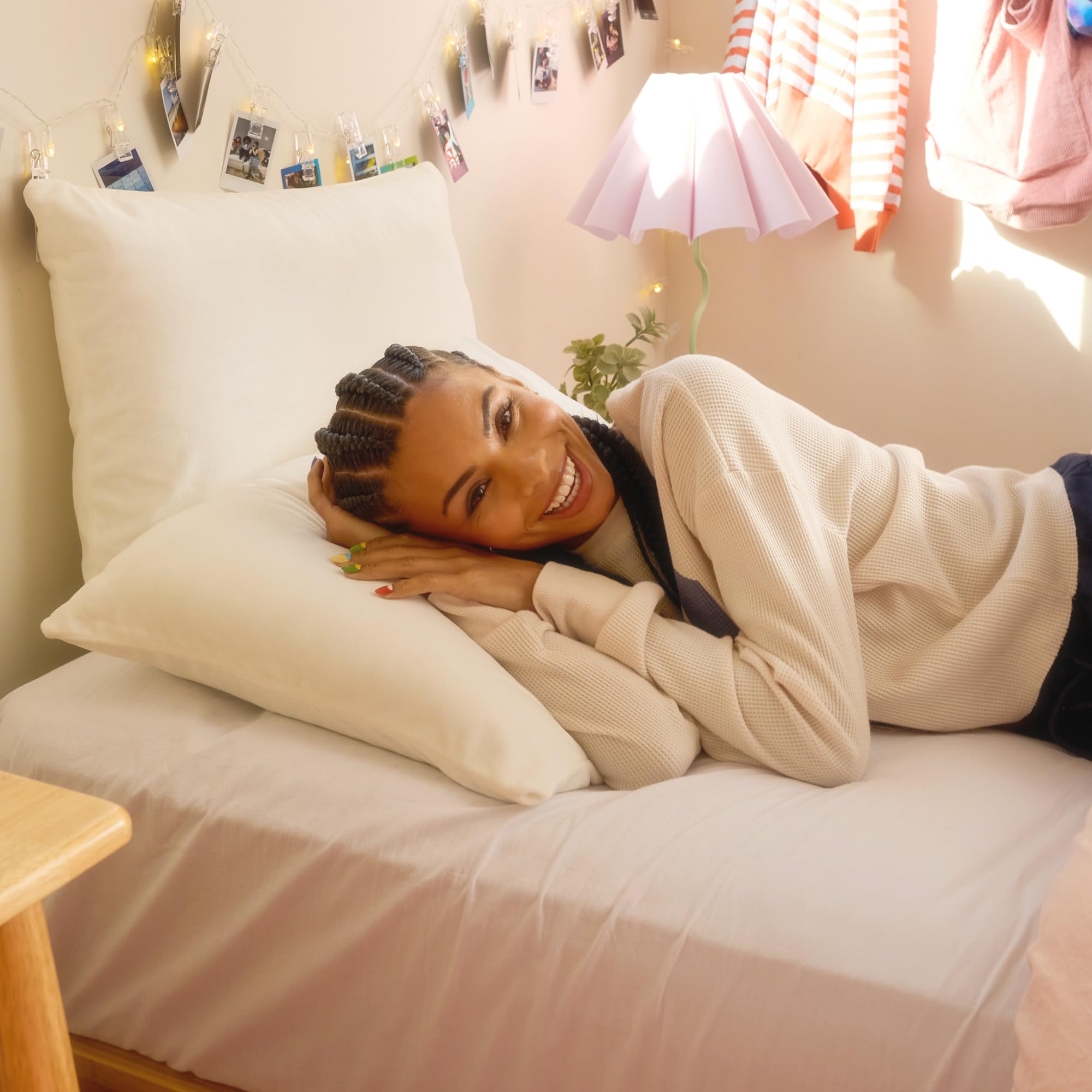 SquishPillow with pillowcase styled for washable convenience