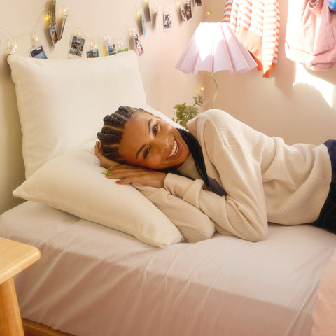 SquishPillow with pillowcase styled for washable convenience