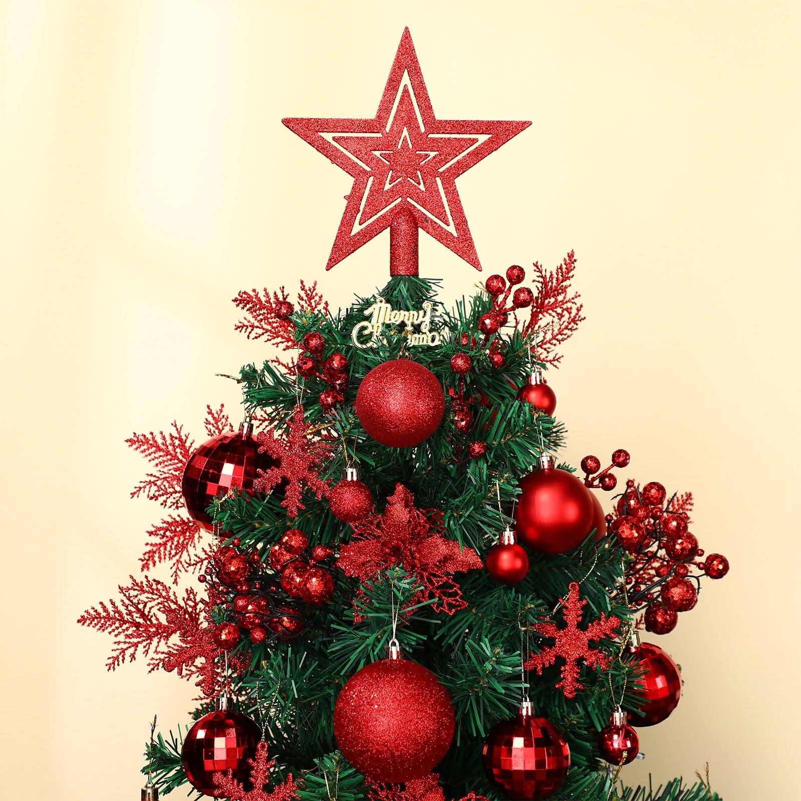 Sratte poinsettia clipped to branch demonstrating fast attachment