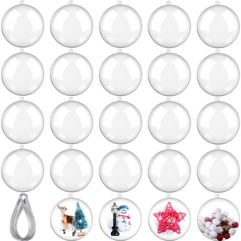 Sratte front packaging showing 24 clear ornaments and included lanyard for ready decorating