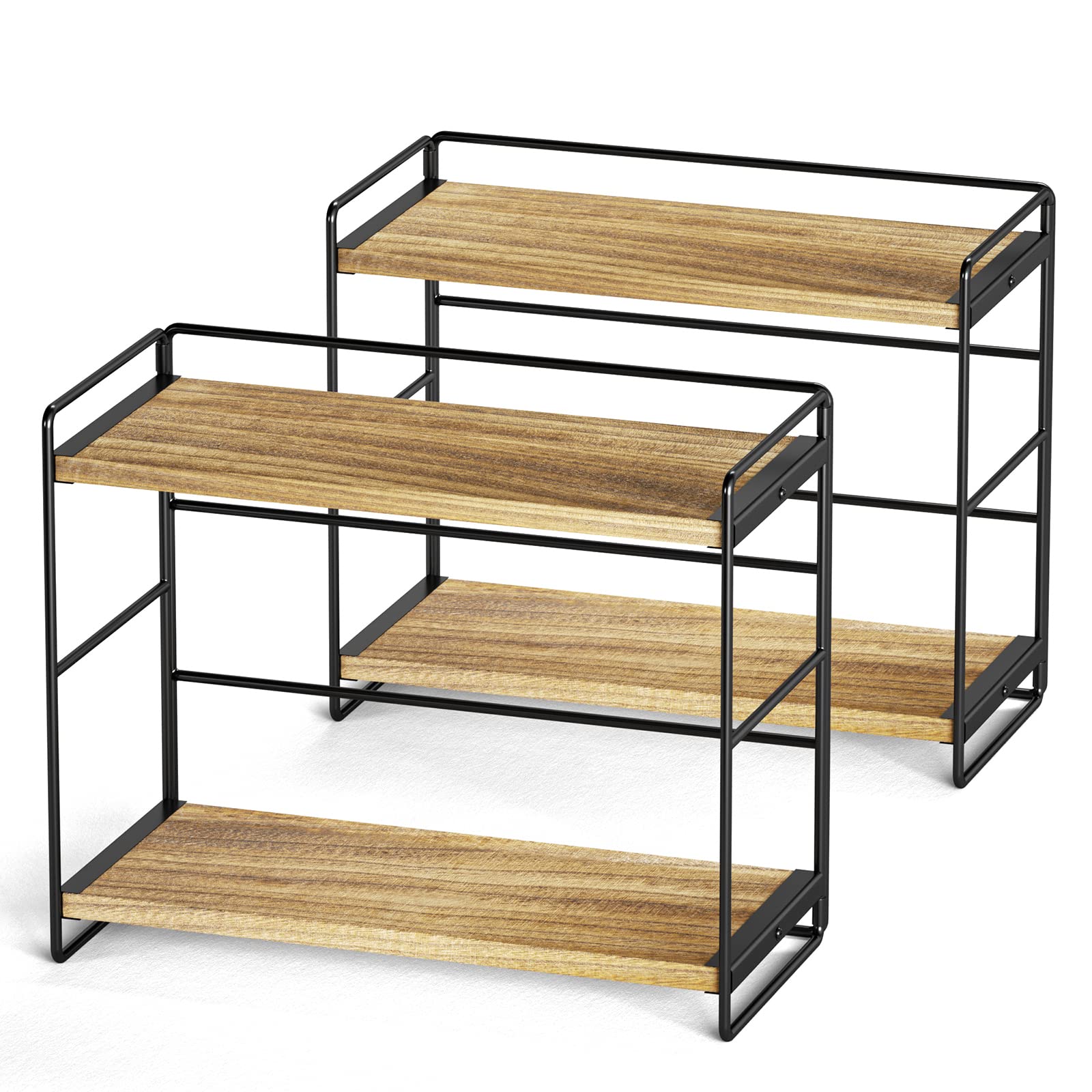 SRIWATANA front view showing two-tier carbonized black organizer for tidy counters