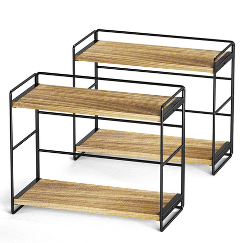 SRIWATANA front view showing two-tier carbonized black organizer for tidy counters