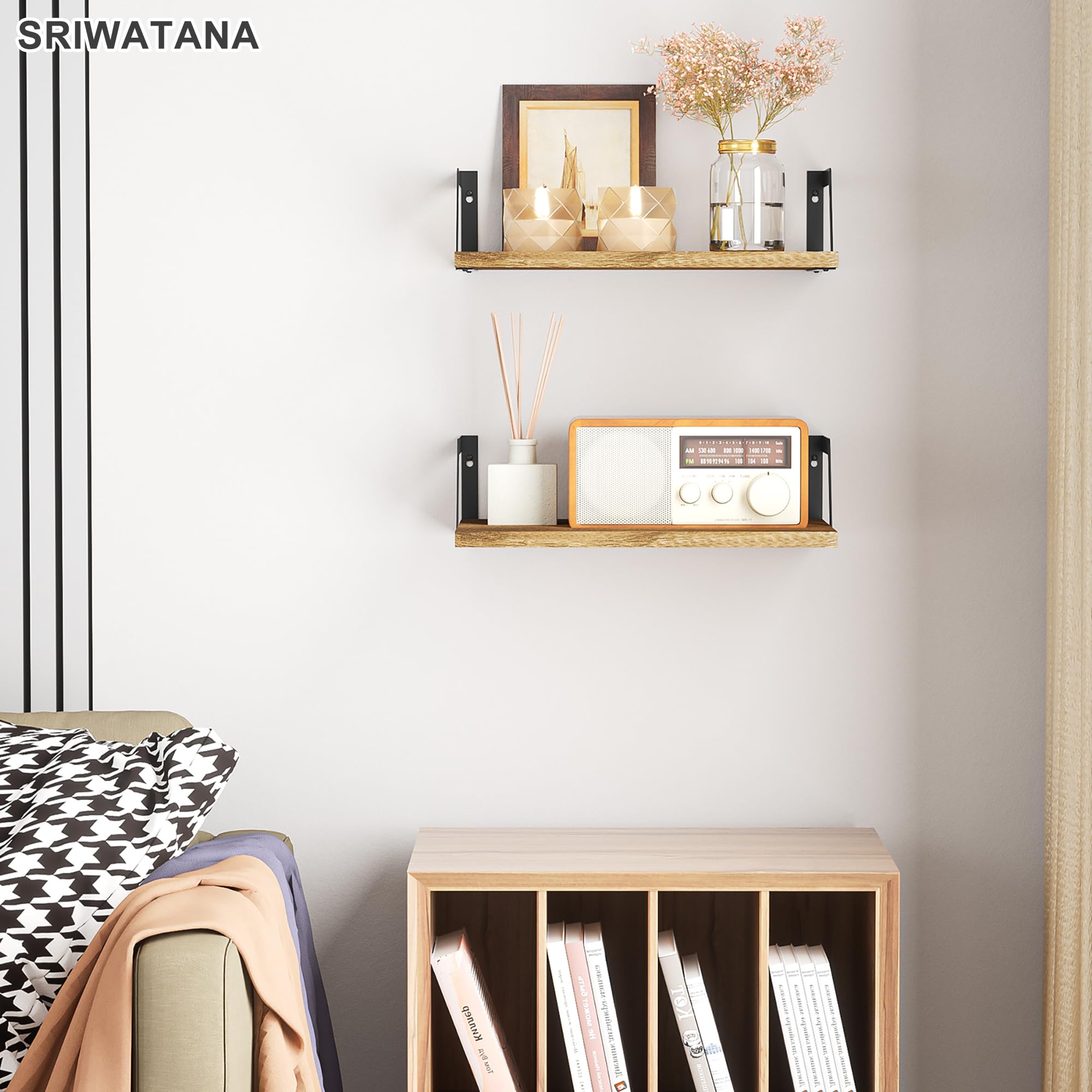SRIWATANA installed in bathroom holding toiletries and towels to maximize small-space storage