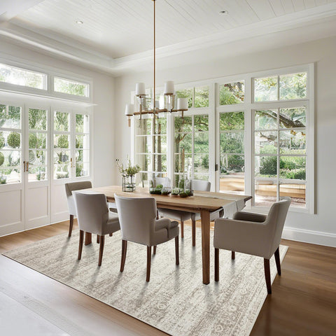 Srugn bedroom styling with rug showing serene decor and extra comfort