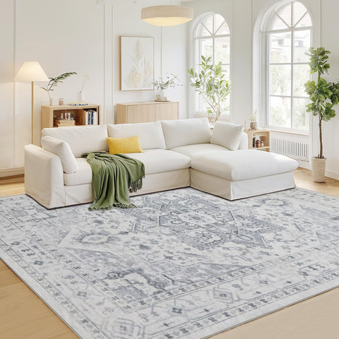 Srugn front view of 8x10 rug showing gradient and styling benefits