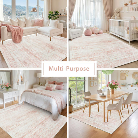 Srugn rug styled in living room adding cozy, elegant decor
