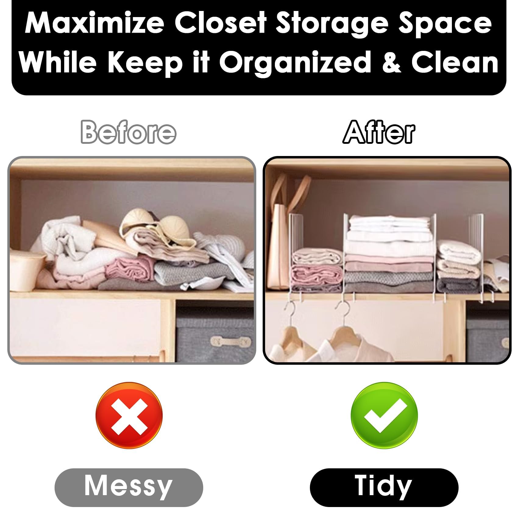 SSAWcasa divider organizing folded sweaters for easy visibility and access