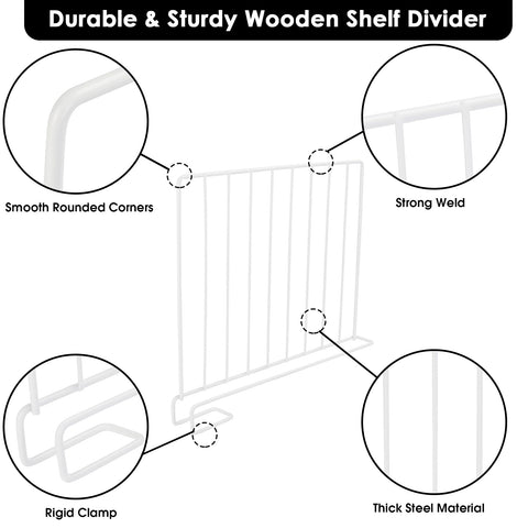SSAWcasa divider mounted on wood shelf edge demonstrating secure fit