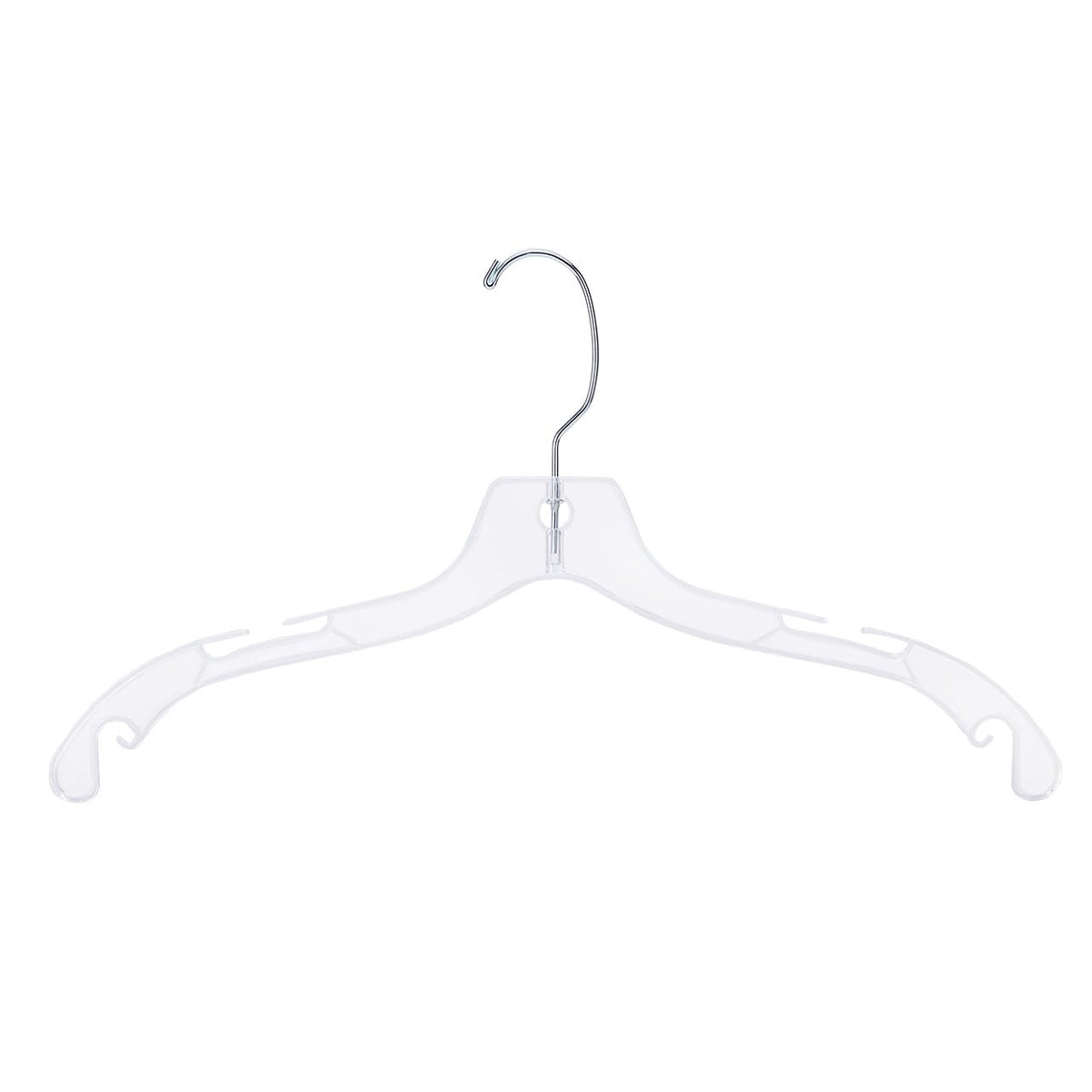 SSWBasics clear hanger front view showing transparent finish and tidy presentation