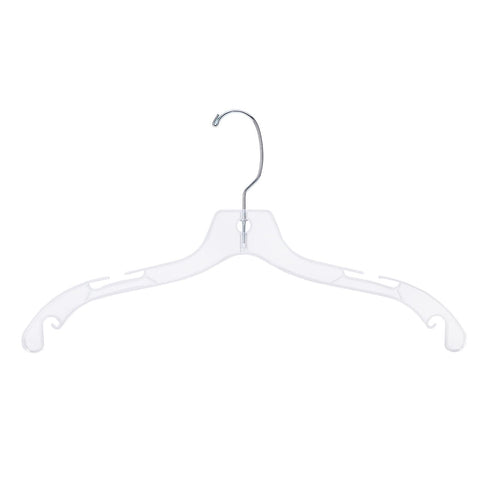 SSWBasics clear hanger front view showing transparent finish and tidy presentation