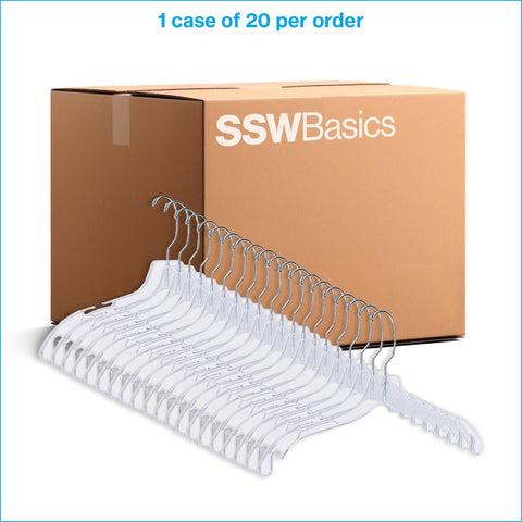 SSWBasics hanger next to measuring tape showing 17-inch scale for sizing clarity