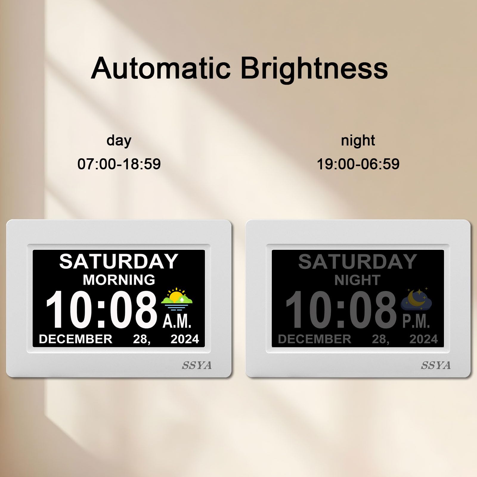 SSYA mounted on living room wall offering visible schedule help to visitors