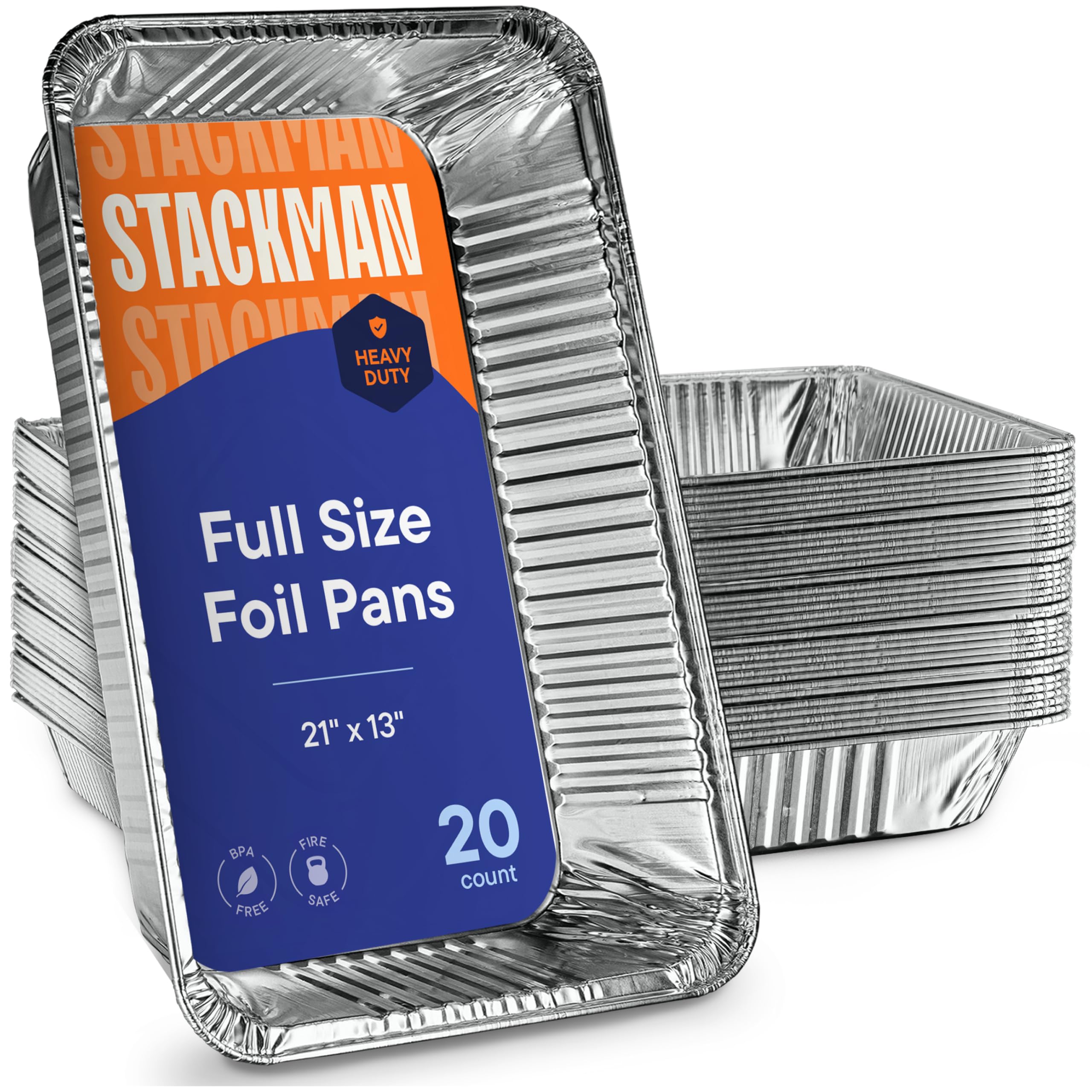 Stack Man front view of full-size pan showing durable construction and capacity
