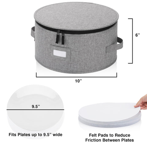 Stack Store Plus More open case showing 12 plates and felt dividers, prevents scratches
