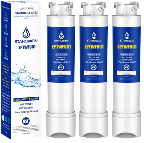 Stahomily front packaging showing three replacement filters and compatibility list benefits