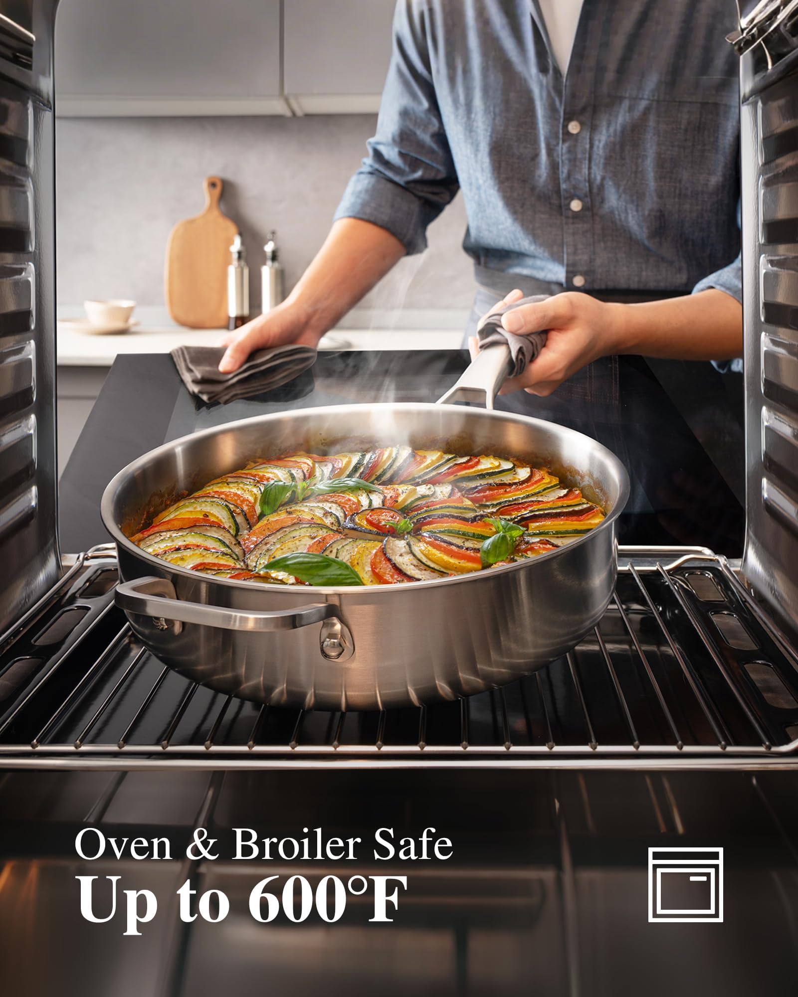 Stainless Steel Cookware Set stockpot boiling pasta fast and efficient heat distribution benefit