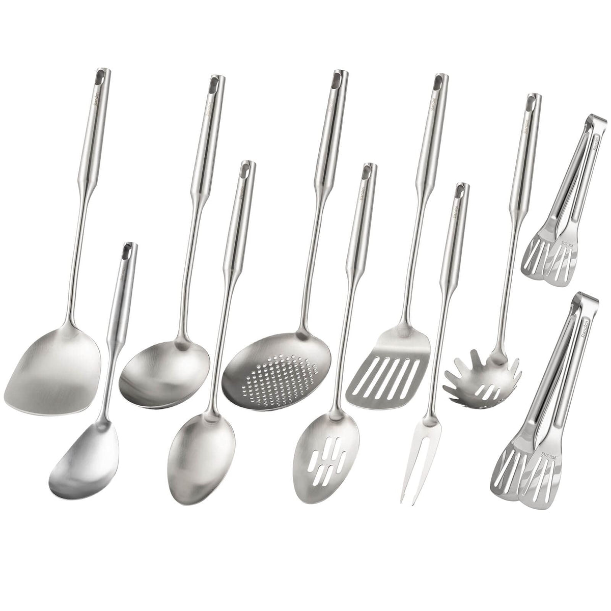 Standcn front view of all 11 pieces showing complete set and polished look