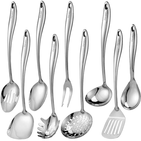 Standcn front view of the 9-piece set showing polished tools and professional look